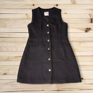 Abercrombie & Fitch Sleeveless Dress Black Button Front Size S